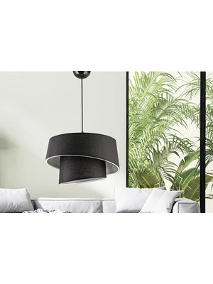 Vivense Evlight Baret Pvc 2 Katlı Sarkıt Avize, Siyah