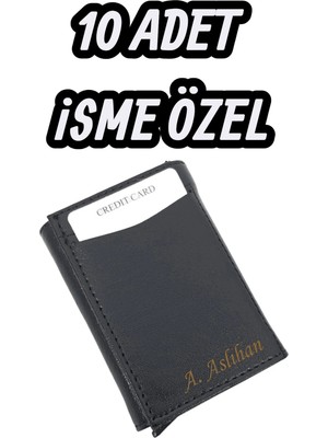 SürLaz Yılbaşı Hediyesi Özel Mekanizmalı Deri Kartlık Cüzdan 10 Adet Isme Özel(Farklı Isimler Yazılabilir)
