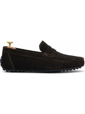 By Barretti Koyu Kahverengi Süet Rok Loafer