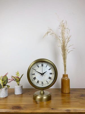 Hobibahçem Eskitme Metal Anka Masa Saati 25×20 cm