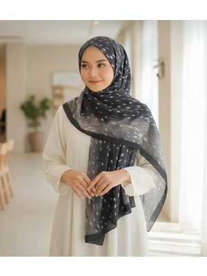 Revam Collection Ceylan Desen Pamuk Soft Şal Füme-Gri