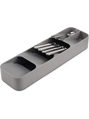 Esranın Dünyası Çekmecede Alan Kazandıran Kompakt Çatal Kaşık Düzenleyici - Gri