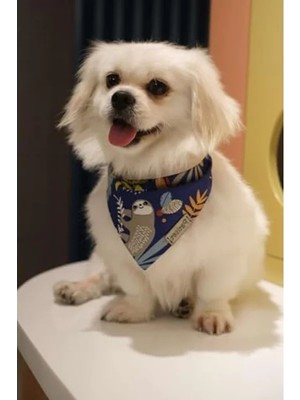 Esranın Dünyası Lacivert Orman Desenli Köpek Fular, Küçük Boy