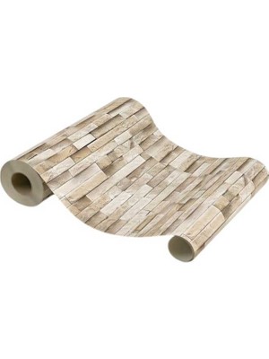Duvarline Krem Taş Desen Kendinden Yapışkanlı Duvar Kağıdı ( 65 cm x 3 Mt)