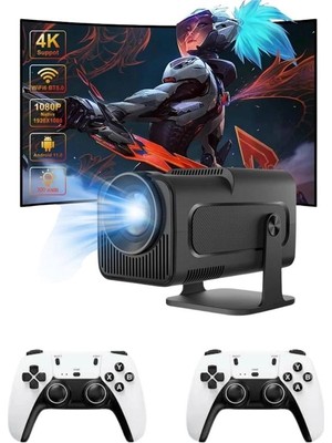 Akinco Çift Kollu Game Box Projeksiyon Kumandalı Android Tv Dahili Hoparlör