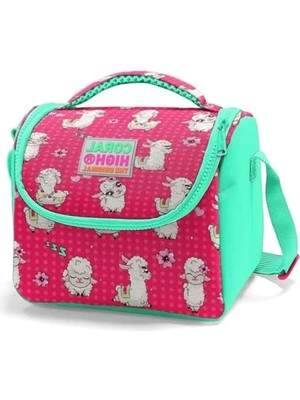 Esranın Dünyası Kız Çocuk Yeşil Pembe Lama Okul Beslenme Çantası - Thermo Yalıtımlı