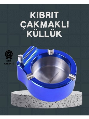 İlkyaz Fashion Masa Üstü Çakmaklı Küllük Paslanmaz Metal Gövde