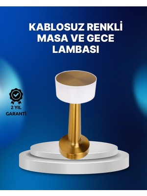 İlkyaz Fashion Kablosuz Dokunmatik Masa Lambası – Şık Modern Metal Gövde, USB Şarjlı