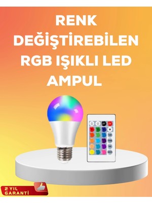 İlkyaz Fashion Rgb Uzaktan Kumandalı LED Ampul 16 Renk A Kalite 2025 Model Orijinal