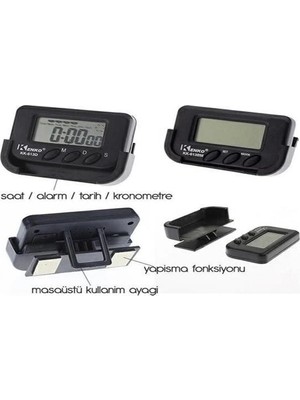 İlkyaz Fashion Ev ve Araç Tipi Dijital Saat Kronometreli Alarmlı Pilli Saat