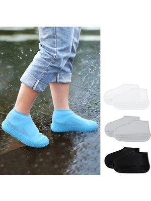 İlkyaz Fashion Silikon Ayakkabı Kılıfı Kaymaz Su Kir Geçirmez   L Beden Siyah