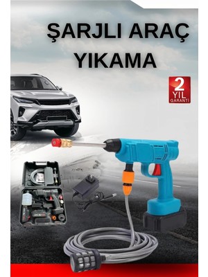 İlkyaz Fashion Şarjlı Oto Yıkama, Bahçe Sulama Tabancası Makinesi Yüksek Basınçlı