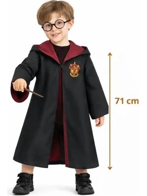 İlkyaz Fashion Ieg™ Harry Potter Bebek Kostüm Seti – Asa Gözlük Pelerin 71 cm (2-4 Yaş)