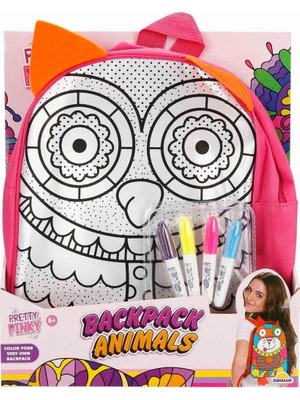 İlkyaz Fashion Pretty Pinky Boyanabilir Desenli Baykuş Sırt Çantası