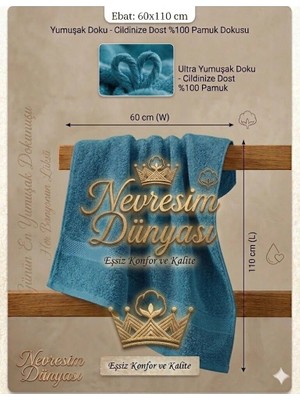 İlkyaz Fashion Nevresim Dünyası Prime Havlu 60X110 Lacivert