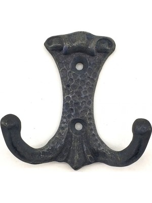 İlkyaz Fashion Antika Tarz Dekoratif Pirinç Anıt Çiftli Vestiyer Askı - 85X72 Mm, Oksit