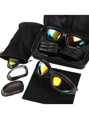 İlkyaz Fashion Çok Lensli Tactical Gözlük Seti