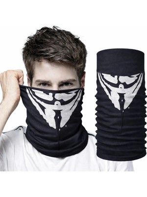 İlkyaz Fashion Vendetta Maskesi Desenli Baf Bandana – Çok Amaçlı Yüz Boyunluk Bandana 4 No