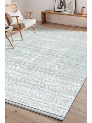 Saraz Halı Bambum Soft 1002 Gri Düz Desen Modern Bambu Saten Kaymaz Taban Yıkanabilir Salon Mutfak Halısı