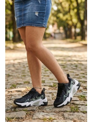 In Step Black Flame Premium – Kalın Tabanlı Modern Antrasit Spor Ayakkabı