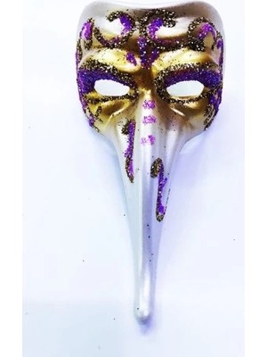 İlkyaz Fashion Fuşya Renk Işlemeli Seramik Venedik Uzun Maske Magnet