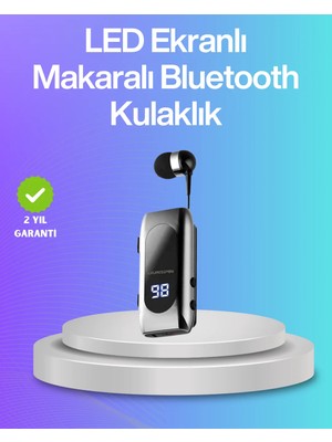 Akinco Bluetooth 5.2 Klipsli Kablosuz Kulaklık – Dijital Ekran & Titreşimli Uyarı