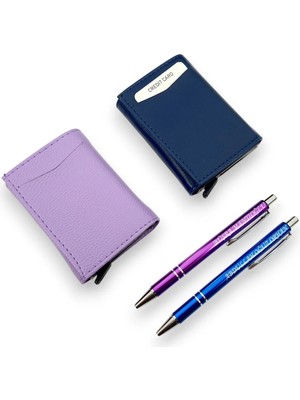 SürLaz Yılbaşı Hediyesi 2 Isme Özel Mekanizmalı Şans Cüzdanı 2 Isme Özel Tükenmez Kalem Hediye Seti