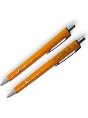 SürLaz Hediyelik Promosyon Isme Özel Eko 2'li Metal Tükenmez Kalem Seti(Kutusuz)