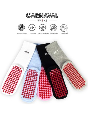 Carnaval Socks Pilates & Yoga Silikonlu Kazymaz Tabanlı 5'li Kutulu Çorap Seti