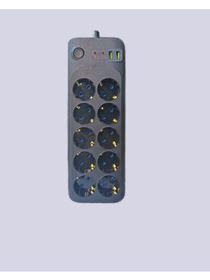 10 Prizli Uzatma Kablosu Termal Koruma USB Type-C Hızlı Şarj 2500W