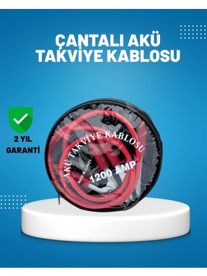 1200 Amper Akü Takviye Kablosu 2 Metre Izoleli Bakır Uçlu