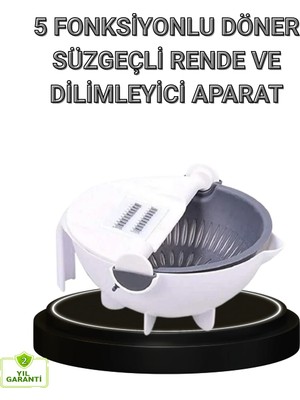 Çok Fonksiyonlu Döner Rende Süzgeç Hazneli Ergonomik Sebze Doğrayıcı