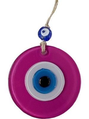 Akinco Pembe Nazar Boncuklu Duvar Süsü 10 cm Cam Duvar Dekoru