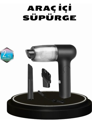 Taşınabilir Vakumlu Araç Süpürgesi – Katlanabilir Sap, Yıkanabilir Filtre, 120W Motor