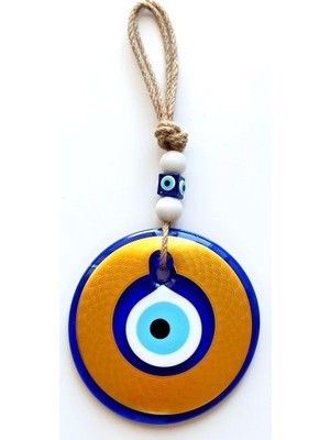 İsingir Shopping Nazar Boncuklu Gold Renk Kaplama Cam Duvar Dekoru