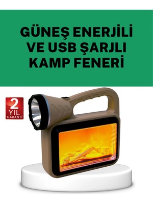 Güneş Enerjili Alev Efektli Lamba – Cob Teknolojili, Dış Mekan Aydınlatma