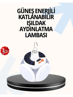 Katlanabilir 5 Kanatlı Solar LED Bahçe ve Kamp Lambası