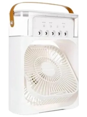 USB Bağlantılı 3'ü 1 Arada Nemlendirici Mini Klima Fan | 7 Renk Işıklı