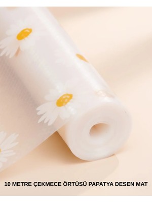 Fiberliz 10 Metre Papatya Desenli Yapışmaz Kaydırmaz Çekmece Örtüsü