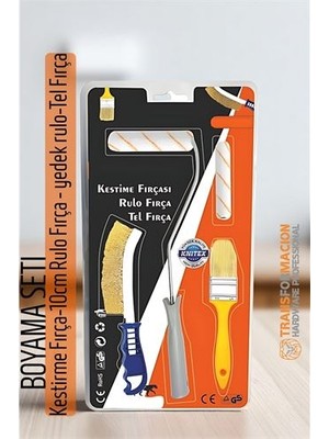Senka Boyama Seti - Kestirme Fırça -10CM Rulo Fırça - Yedek Rulo- Tel Fırça