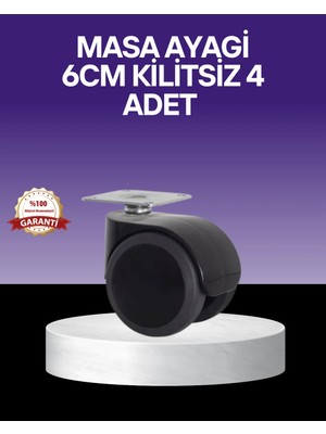 Fiberliz Çok Amaçlı Kilitsiz Masa Ayağı Tekerleği 6 cm