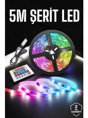 Fiberliz LED Işık 5 Metre Şerit LED Rgb Işıklı