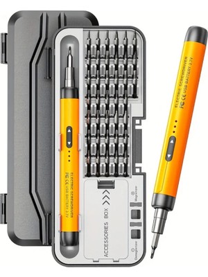Fiberliz Kablosuz Şarjlı Elektrikli Tornavida Seti 38 Uçlu Type C Li Pil Hassas Tamir Seti