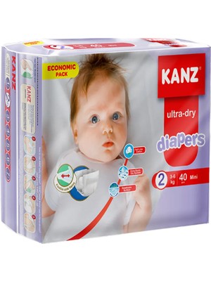 Kanz Bebek Bezi Mini 3-6 kg / 40 Adet - Ekonomik Paket 2 Numara