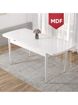 Canisa Concept Kor Serisi 70X114 Açılabilir Beyaz Mutfak Masası, Yemek Masası