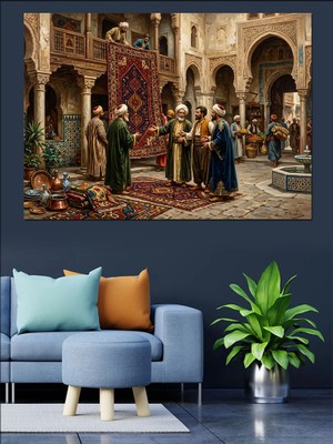 Karizma Tablo Osmanlı Halı Satıcısı Dekoratif Kanvas - Mdf Ahşap Tablo