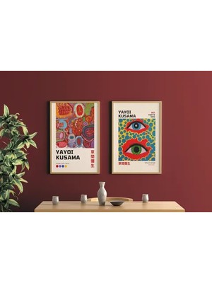 Vivense Yayoı Kusama Vı Ikili Doğal Çerçeveli Tablo