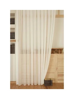 Vivense Massarelli Giber Tül Perde, Pilesiz, Ekru, 100X260