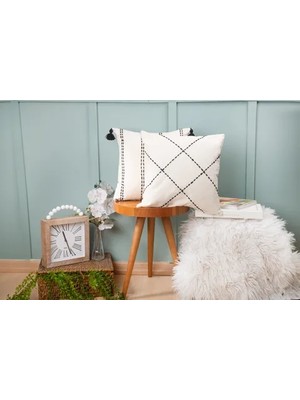 Vivense Dfn Home Line Püsküllü Ikili Kırlent Seti, 43X43