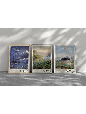 Vivense Claude Monet Iı Üçlü Çerçeveli Tablo